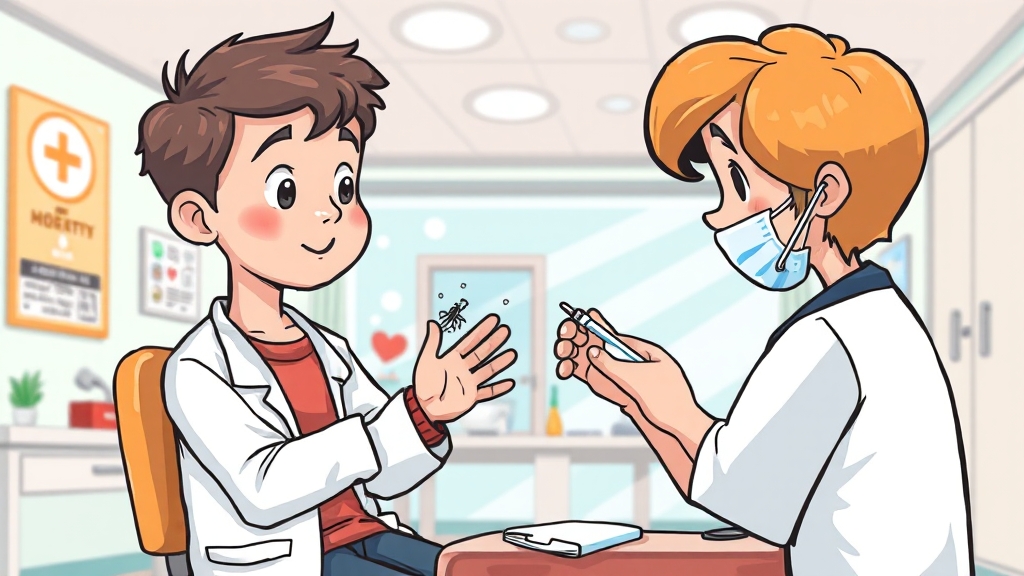 진단 및 병원 방문 시점 (cartoon 스타일)