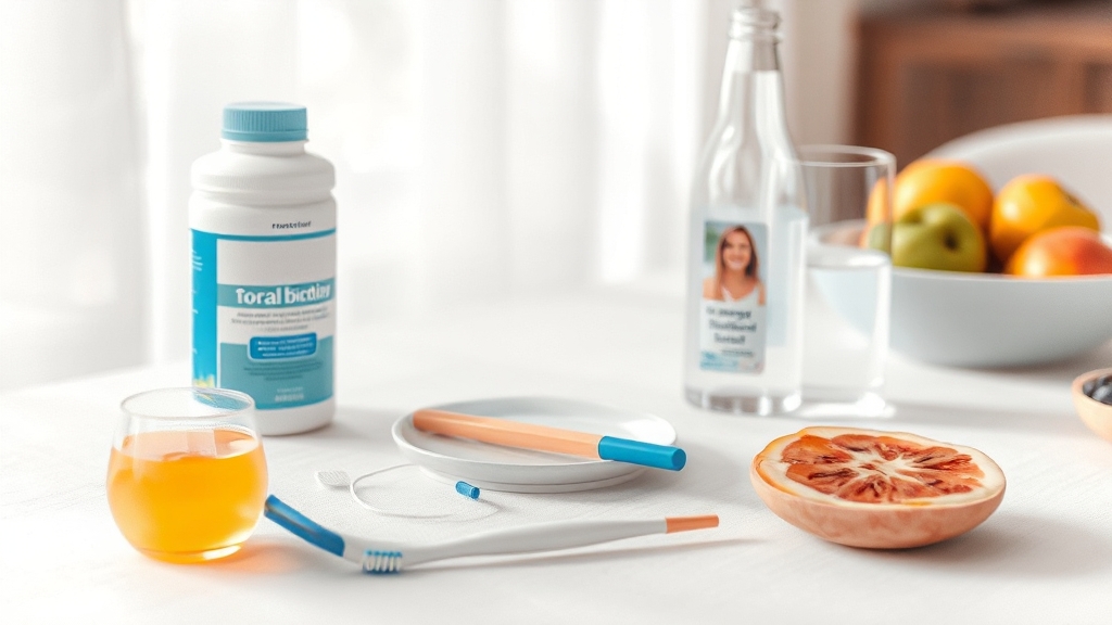 구강유산균과 구강 건강 관리 습관 (watercolor 스타일)