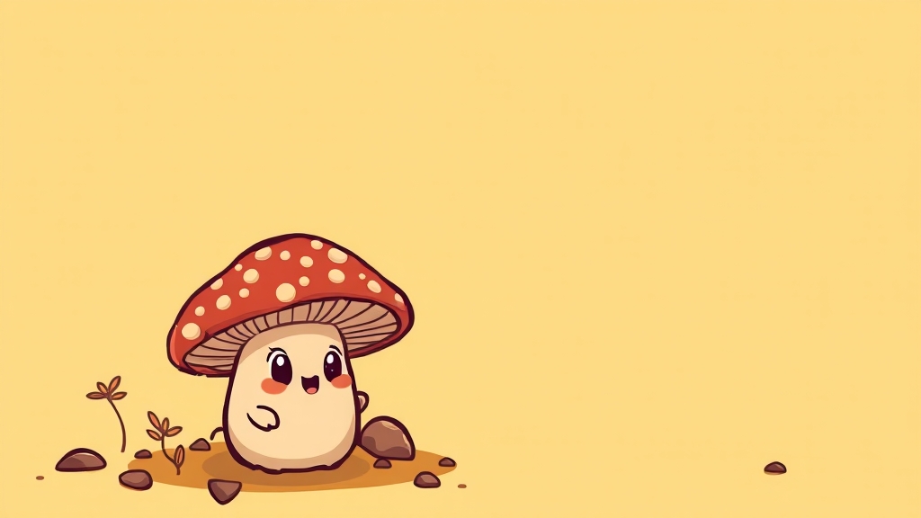노루궁뎅이버섯 효능 (cartoon 스타일)