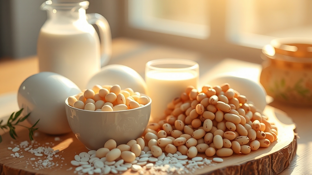 알부민 섭취 방법과 권장량 (realistic 스타일)