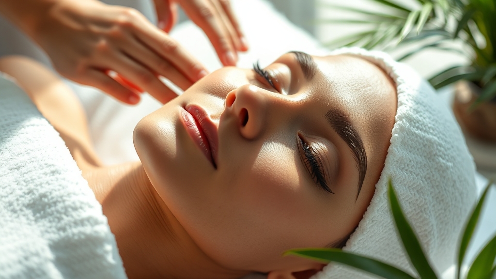 피부 타입별 재생 크림 마사지 방법 (realistic 스타일)