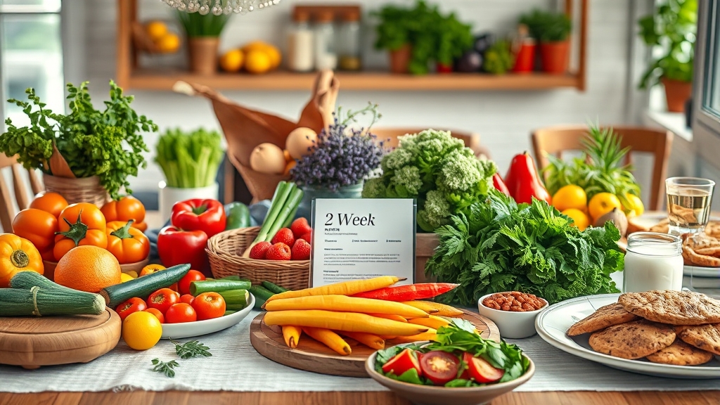 2주 식단표 예시 (realistic 스타일)