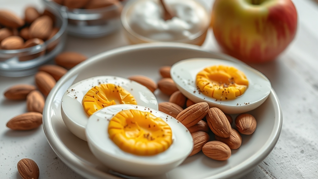 다이어트 중 간식 선택 (realistic 스타일)