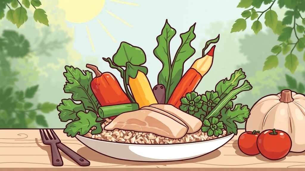 균형 잡힌 식단, 이렇게 구성하세요 (illustration 스타일)