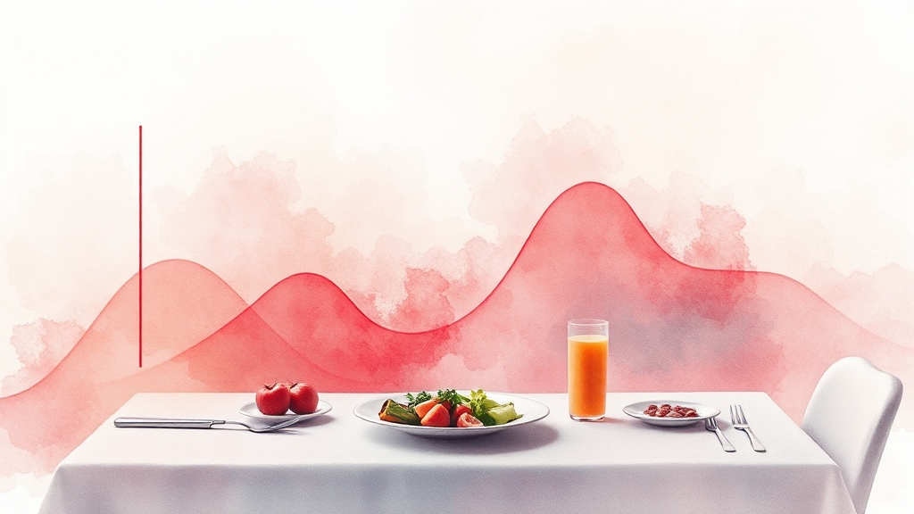 식후 혈당 스파이크란? (watercolor 스타일)