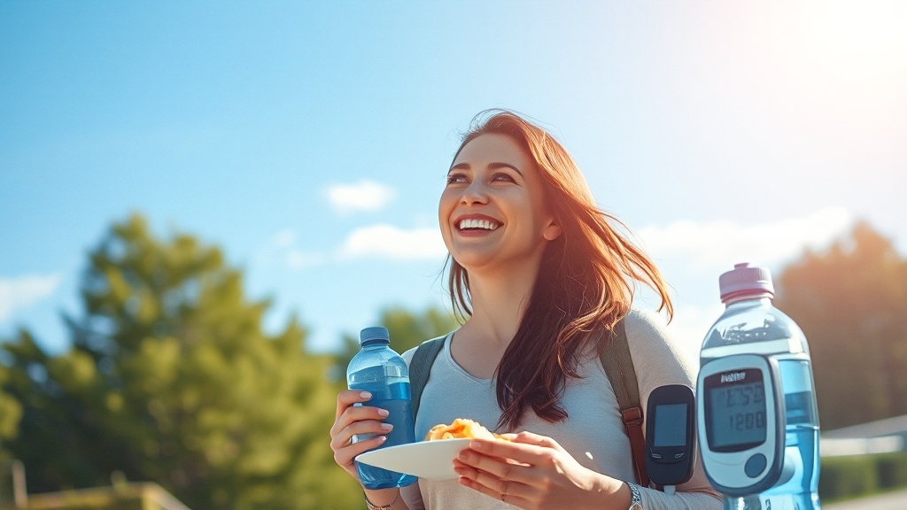 혈당 낮추는 생활 습관 (watercolor 스타일)