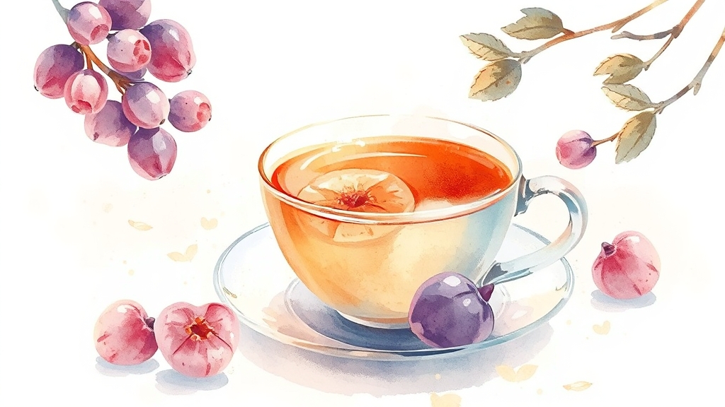 뇌 건강을 위한 매실 섭취법 (watercolor 스타일)