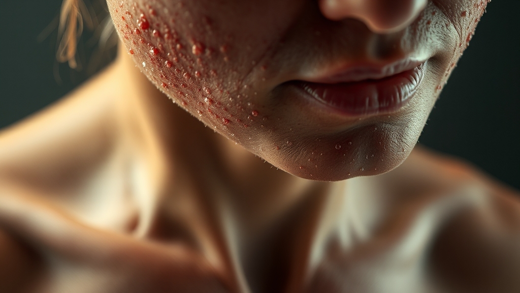 콜린성 두드러기 발생 원인 분석 (realistic 스타일)