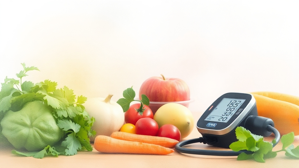 혈압 낮추는 음식 가이드 (watercolor 스타일)