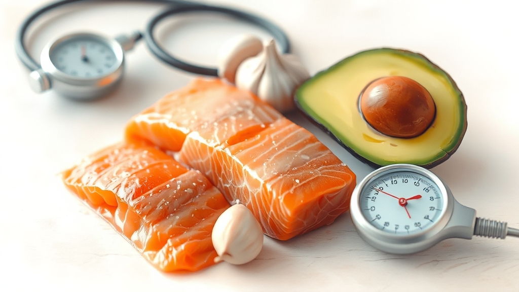 식탁 위 혈압 관리법 (watercolor 스타일)