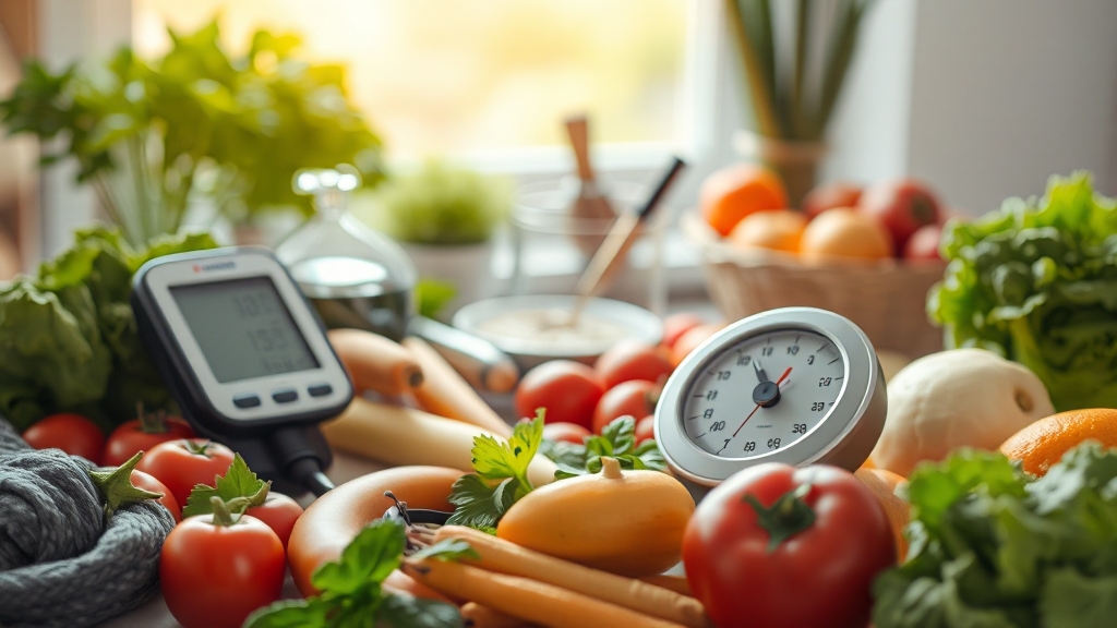 혈압 낮추는 데 좋은 음식 (realistic 스타일)