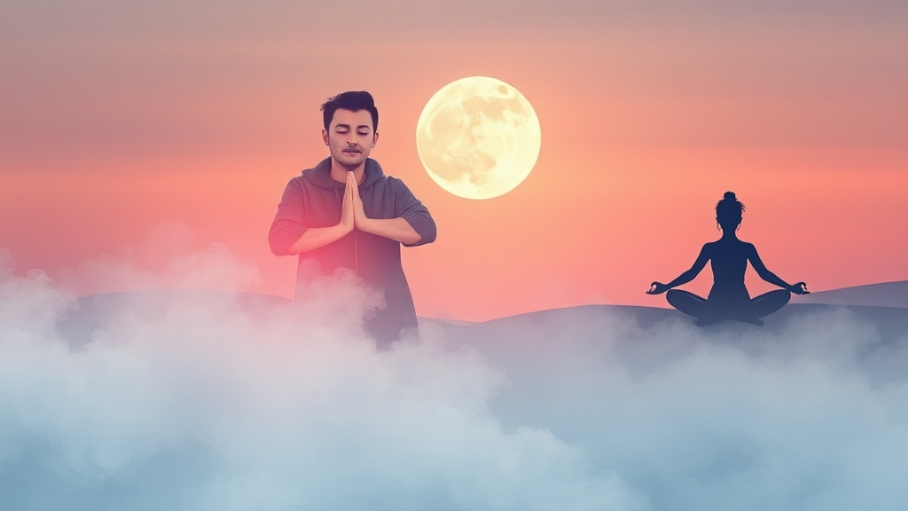 스트레스 관리 및 숙면의 중요성 (watercolor 스타일)