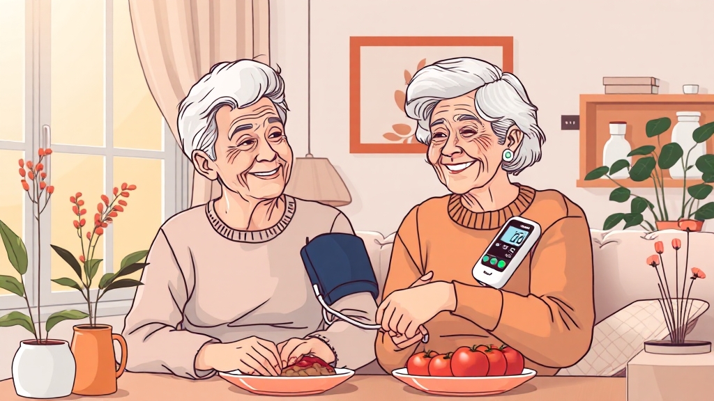 혈압 측정기: 첫걸음 (illustration 스타일)