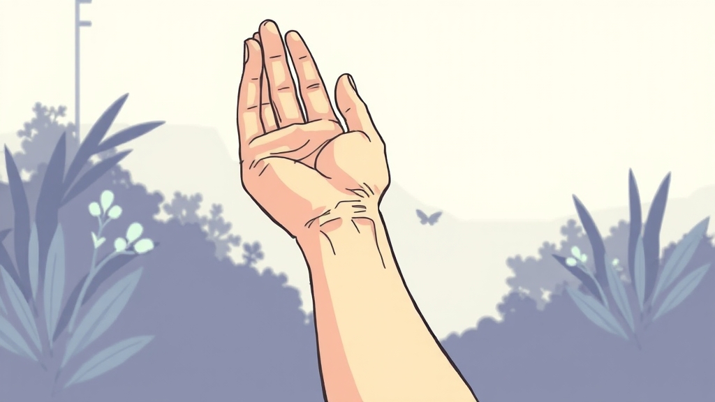 손목 통증 완화 스트레칭 & 운동 (illustration 스타일)