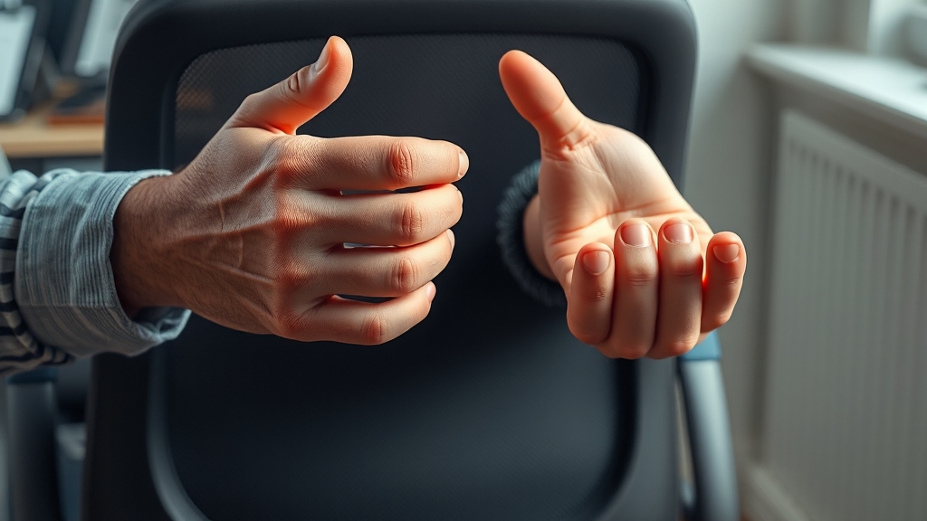 자세, 손목 통증의 숨은 적 (realistic 스타일)