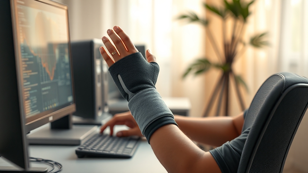 손목 관리 팁 (realistic 스타일)