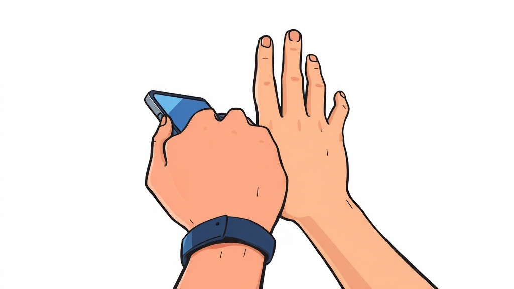 손목 보호 생활 습관 (cartoon 스타일)