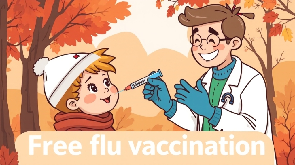 무료 독감 예방접종 대상 및 일정 (illustration 스타일)