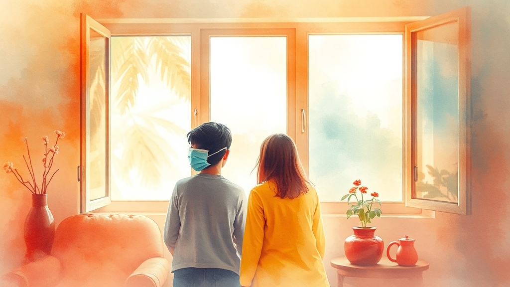 독감 vs 코로나19: 증상 비교, 진단, 치료, 예방 A to Z 8 예방접종 및 생활 속 예방 수칙 (watercolor 스타일)