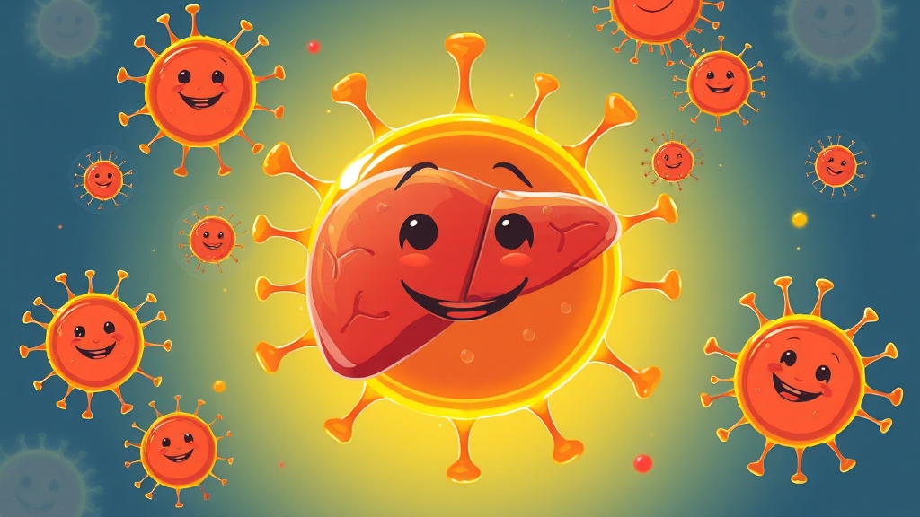 면역력 강화 및 해독 작용 (illustration 스타일)