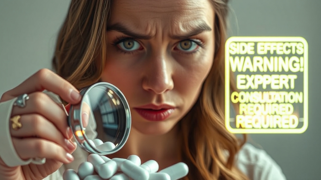 글루타치온 부작용 및 주의사항 (realistic 스타일)