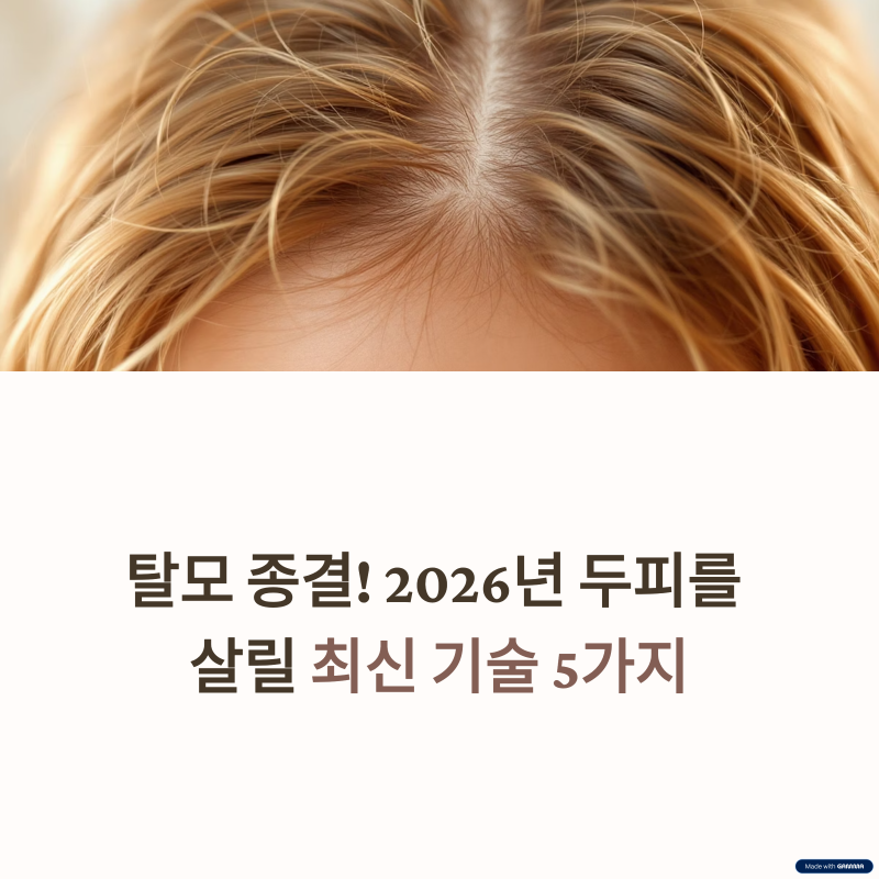 탈모 종결 두피 살릴 최신 기술 5가지